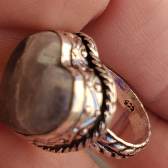 New Heart Shaped Iolite in Sunstone 925 Silver Ring. - Picture 15 of 15
